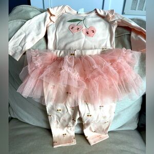 PL Baby Cherry 3 Piece Tutu Outfit with Pink Tulle